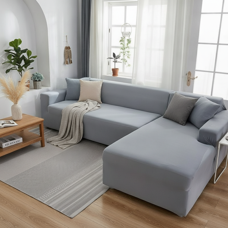 L-Shaped Micro-Fabric Sofa Cover | Non-Slip Slipcover, Comfort