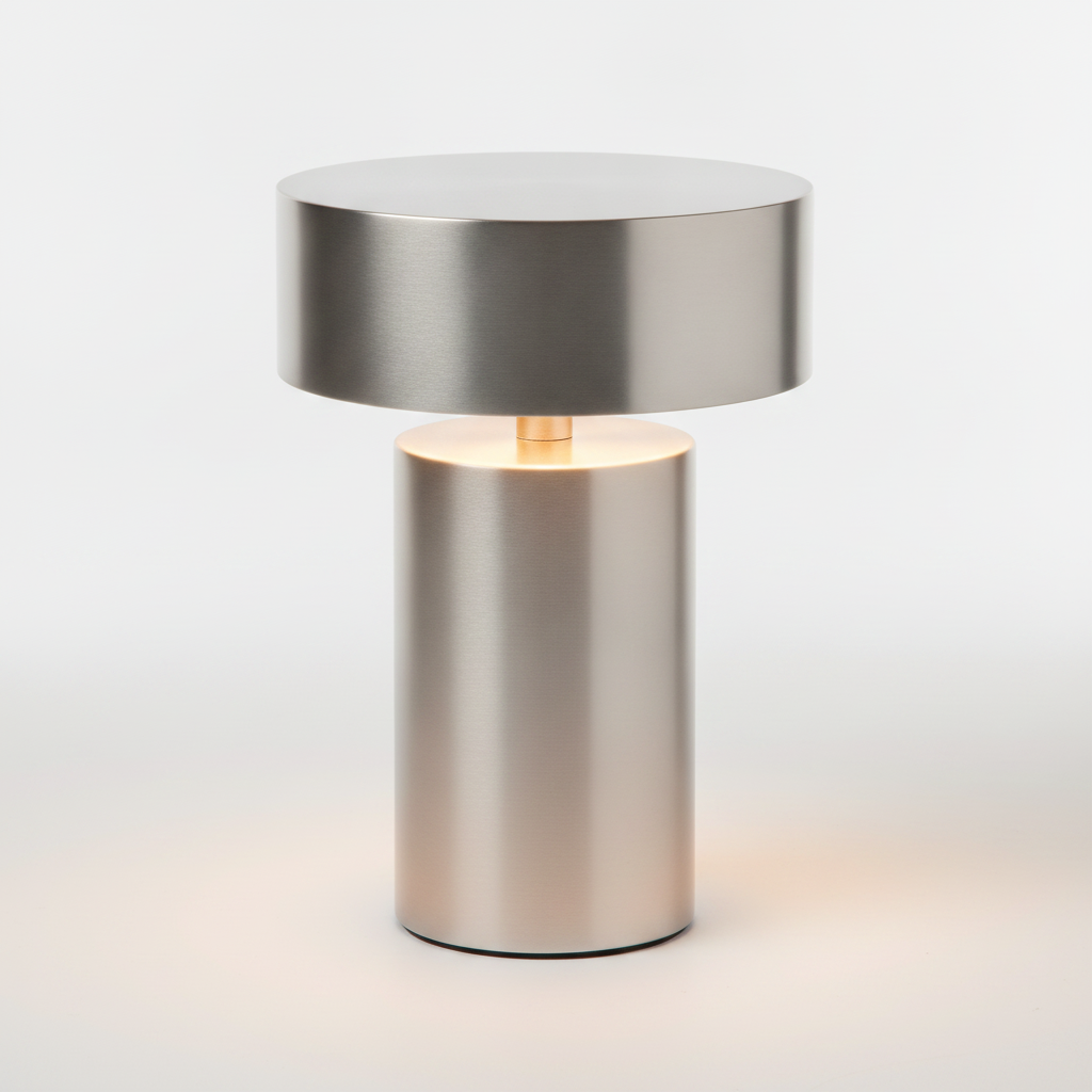 Lume Column Brushed Silver studio packshot