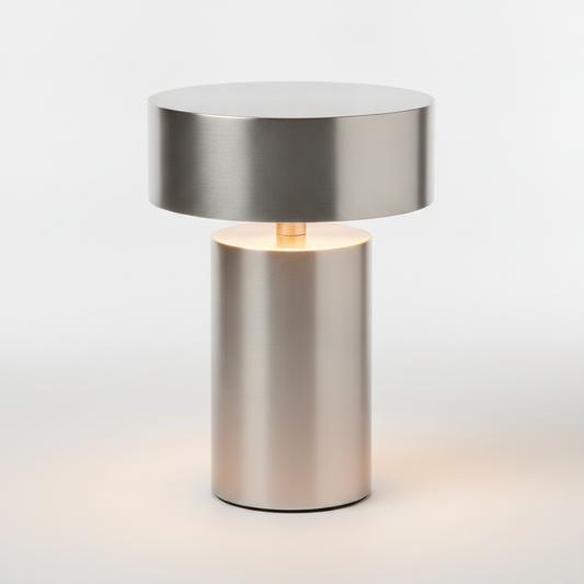 Lume Column Brushed Silver studio packshot