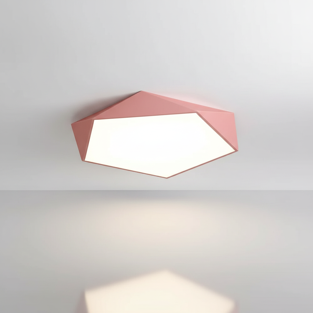 Geometra Flush Mount Ceiling Light - Pink