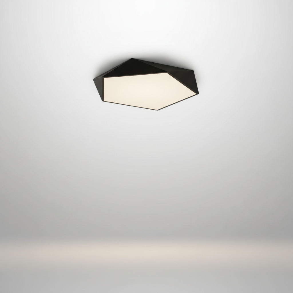 Geometra Flush Mount Ceiling Light - Black