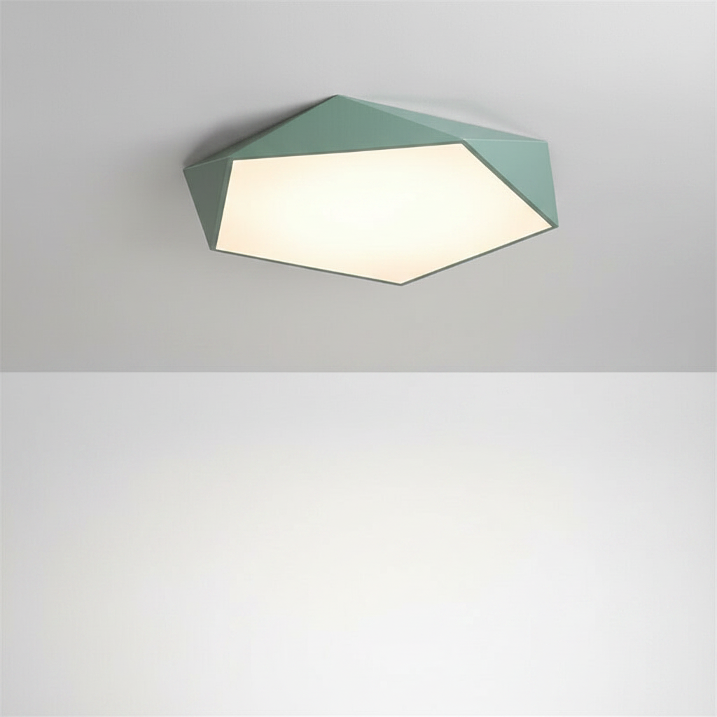 Geometra Flush Mount Ceiling Light - Green