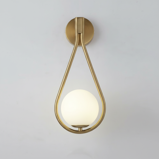 Droplet Wall Light - Brass teardrop studio packshot