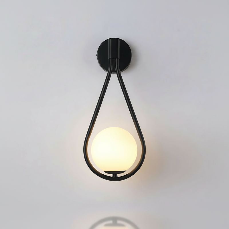 Droplet Wall Light - Black teardrop studio packshot