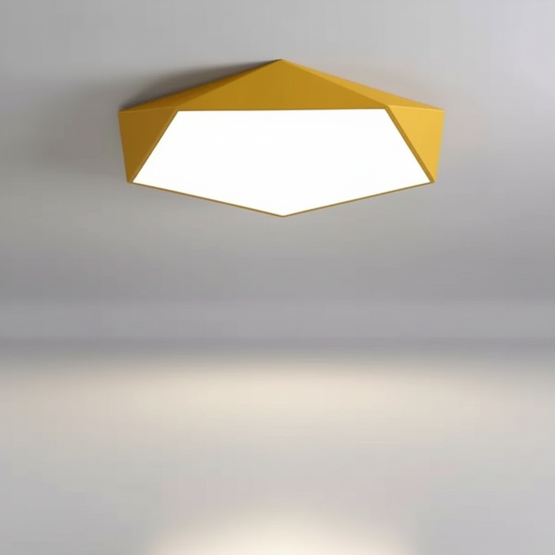 Skydor faceted ceiling light - Yellow studio packshot