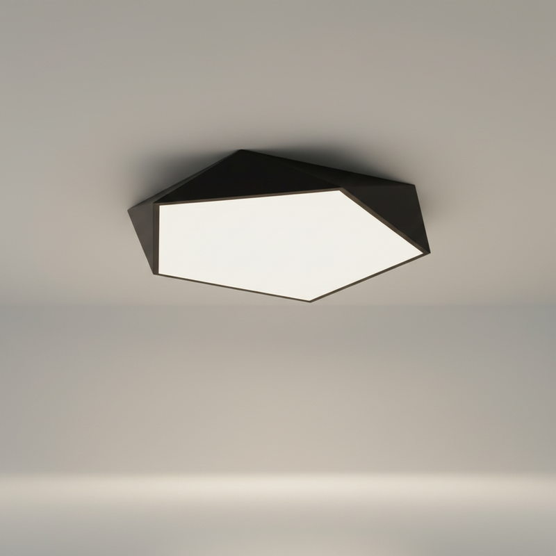 Skydor faceted ceiling light - Black studio packshot