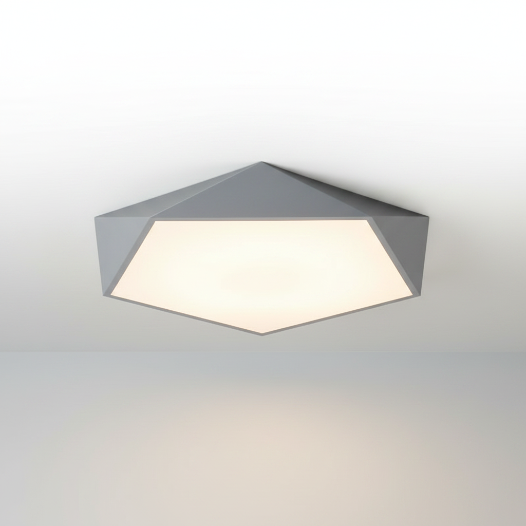 Skydor faceted ceiling light - Grey studio packshot