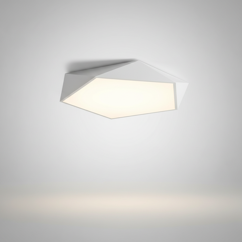 Skydor faceted ceiling light - White studio packshot