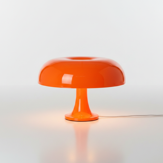 Lucente amber glow mushroom table lamp studio packshot