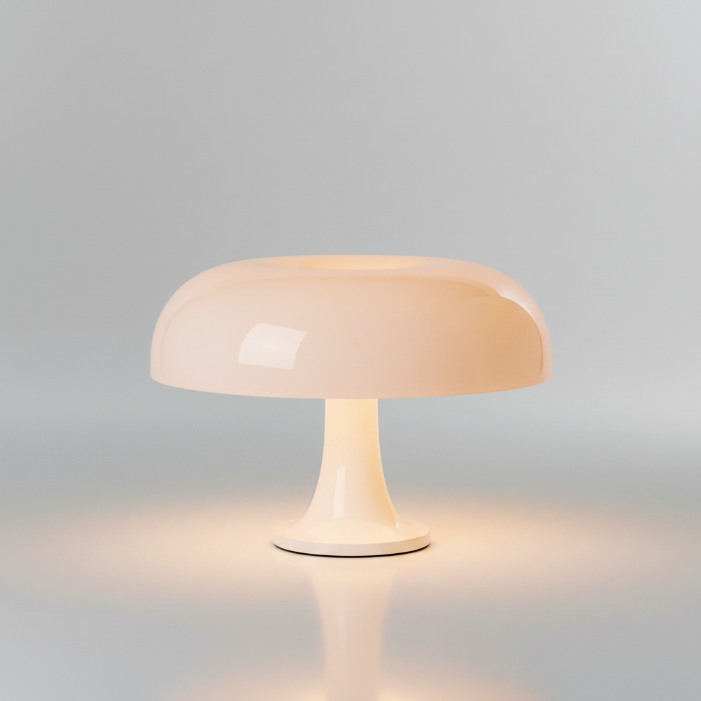 Lucente opal white mushroom table lamp studio packshot