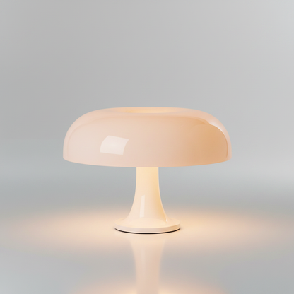 Lucente opal white mushroom table lamp studio packshot
