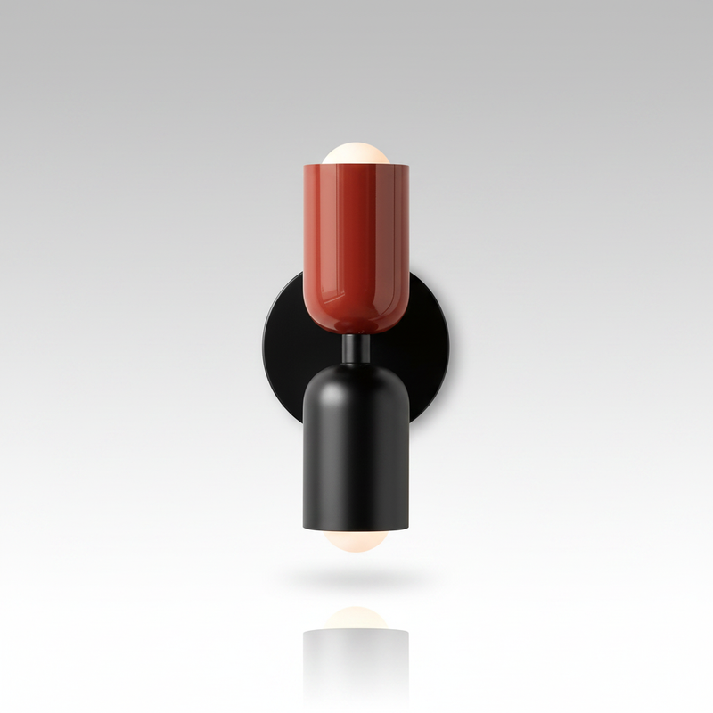 Piccadilly wall sconce Red + Black studio packshot