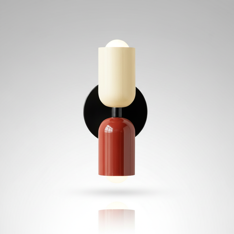 Piccadilly wall sconce Beige + Red studio packshot
