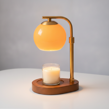 AmberGlow Candle Warmer Lamp - Orange glass studio packshot