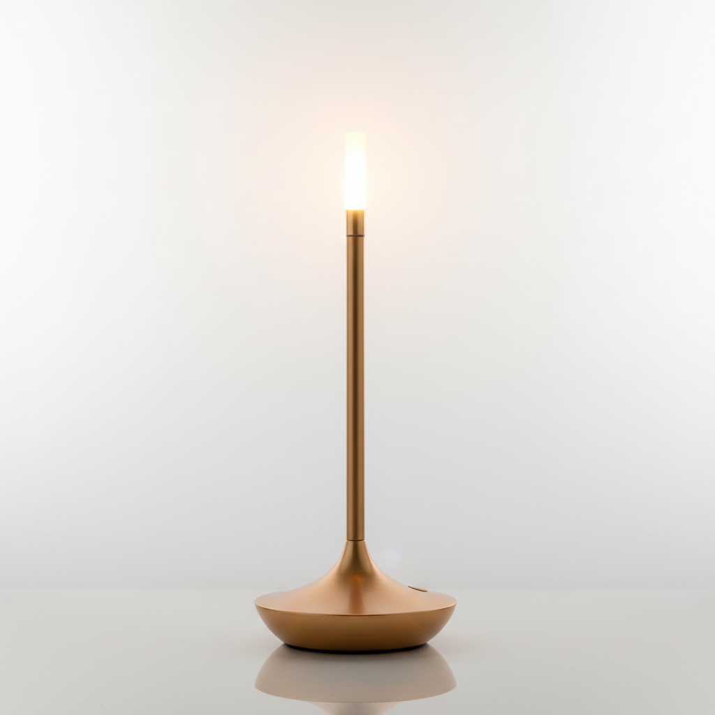 Portable Aluminium Table Lamp - Gold studio packshot