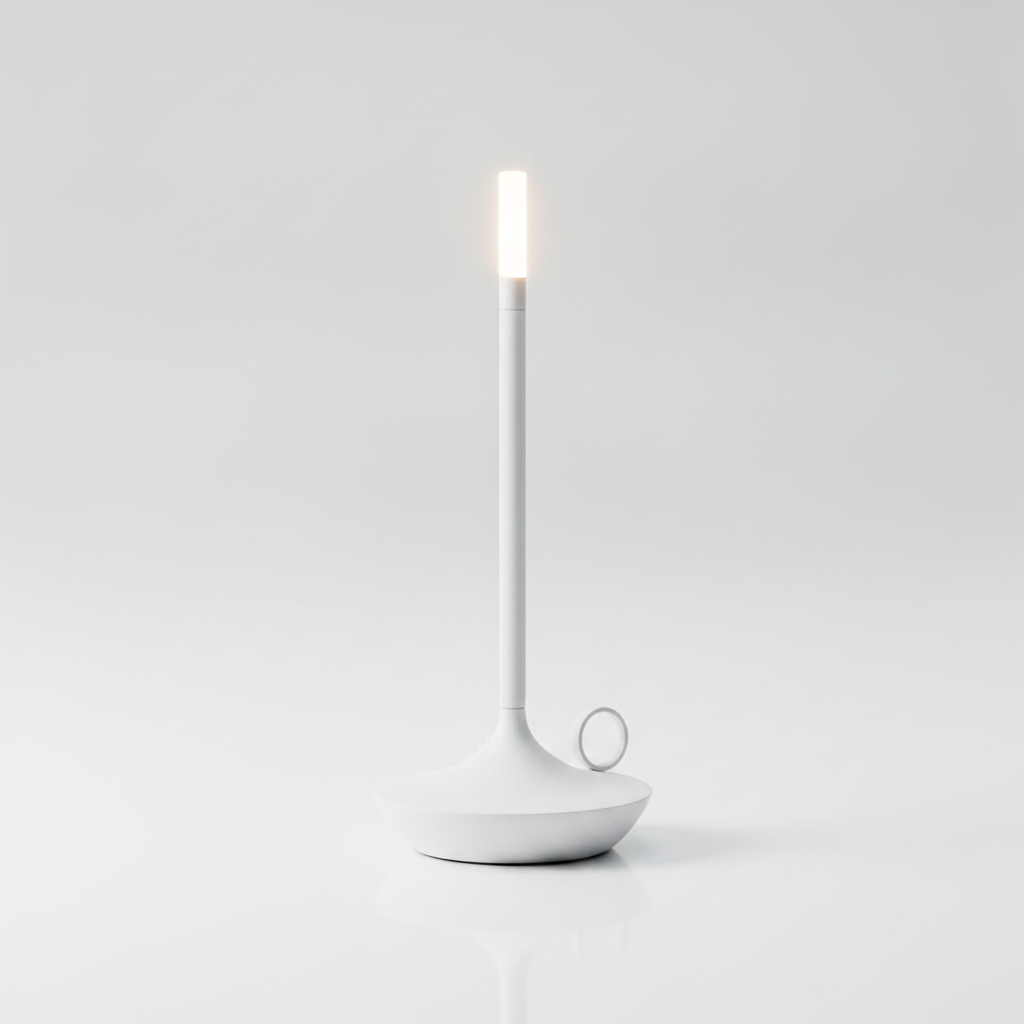 Portable Aluminium Table Lamp - White studio packshot