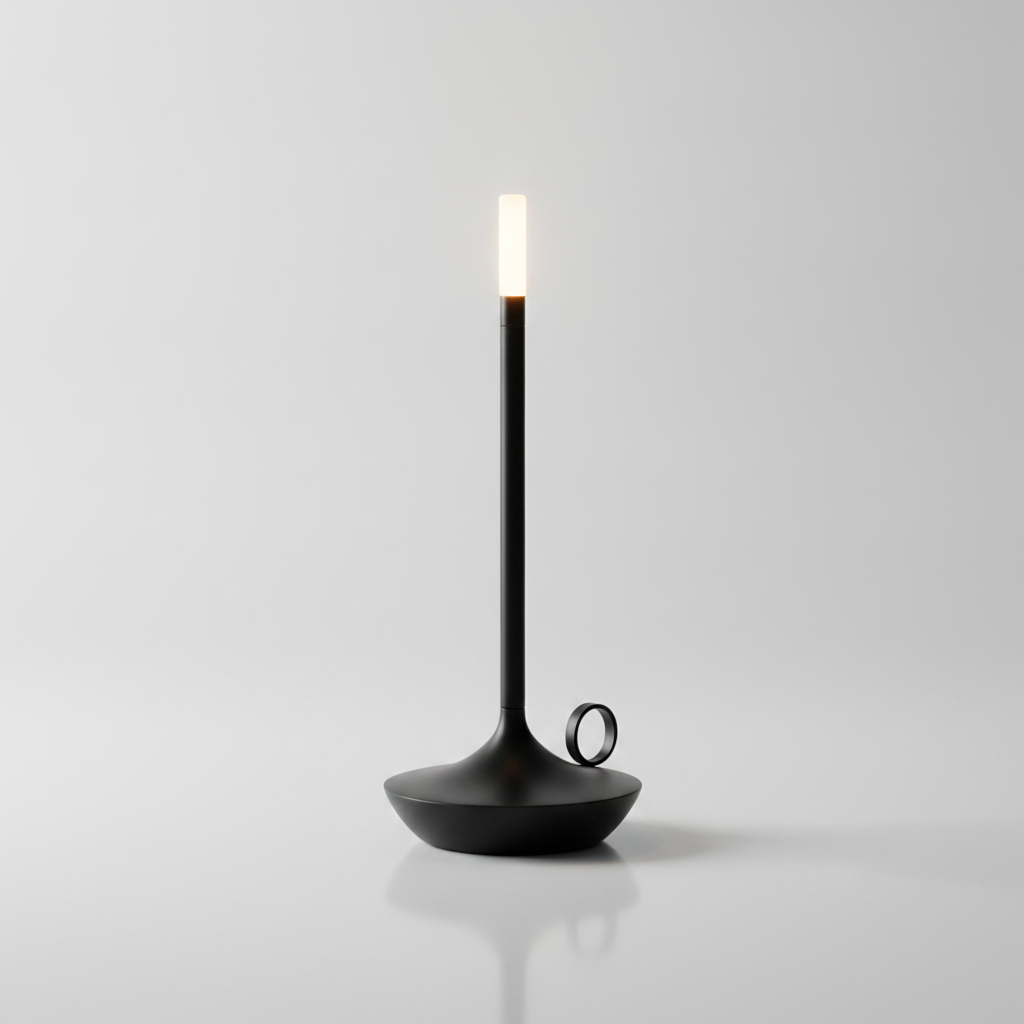 Portable Aluminium Table Lamp - Black studio packshot