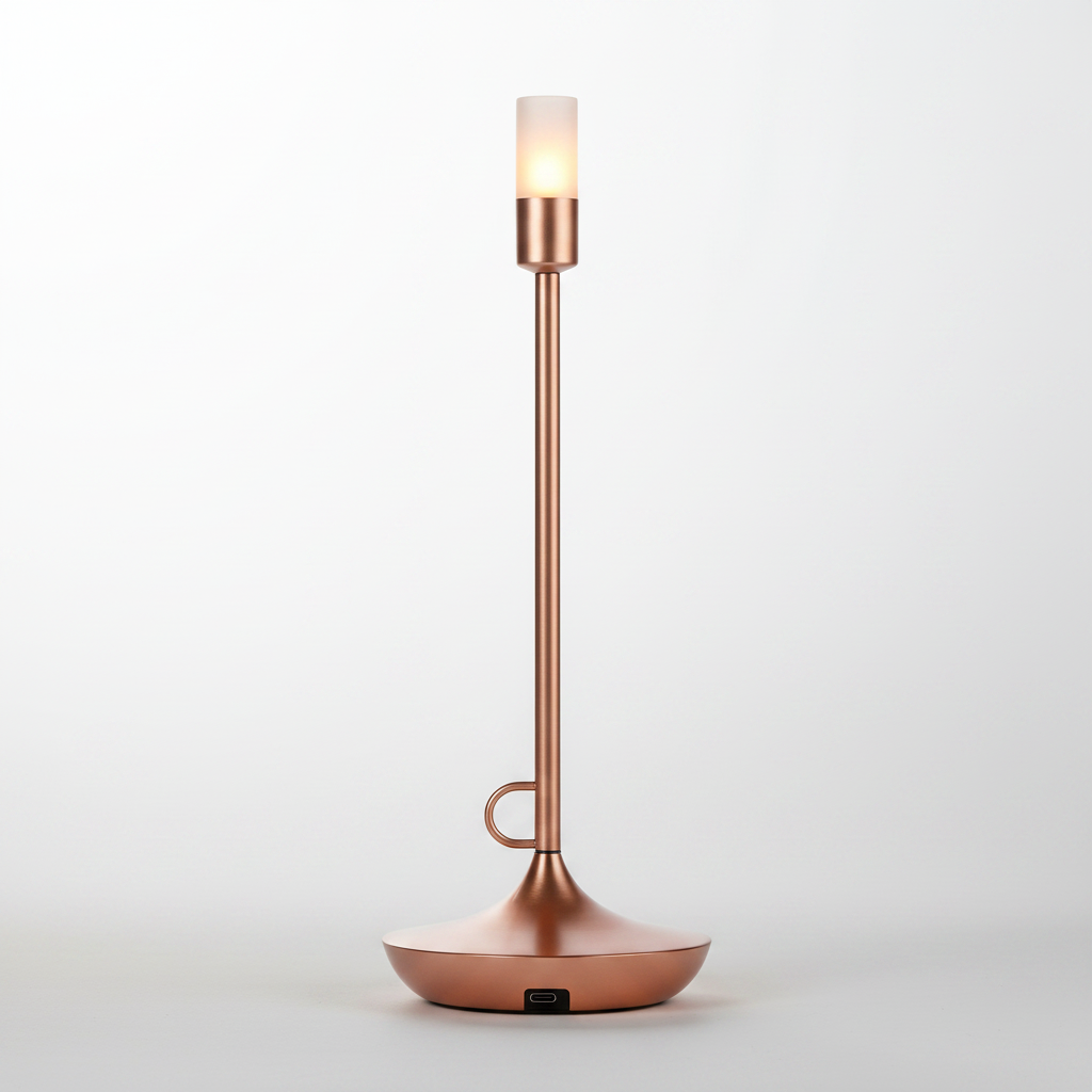 Portable Aluminium Table Lamp - Rose Gold studio packshot