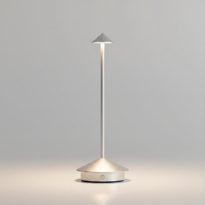 Luminara cordless LED table lamp silver - studio packshot