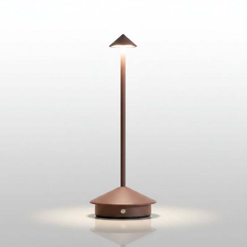 Luminara cordless LED table lamp brown - studio packshot