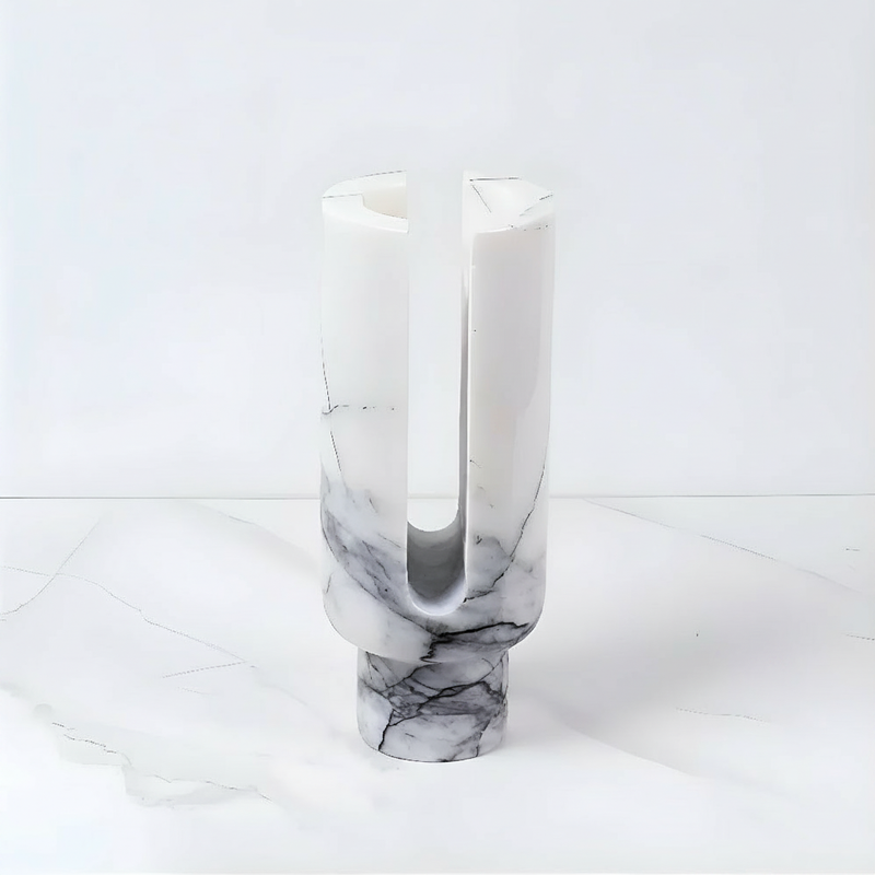 Eclipse Marble Candle Holder | Sculptural