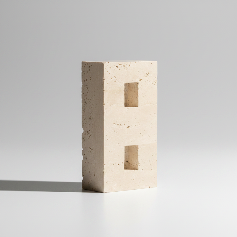 Travertine Stone Candle Stand | Holds 2 Tapers