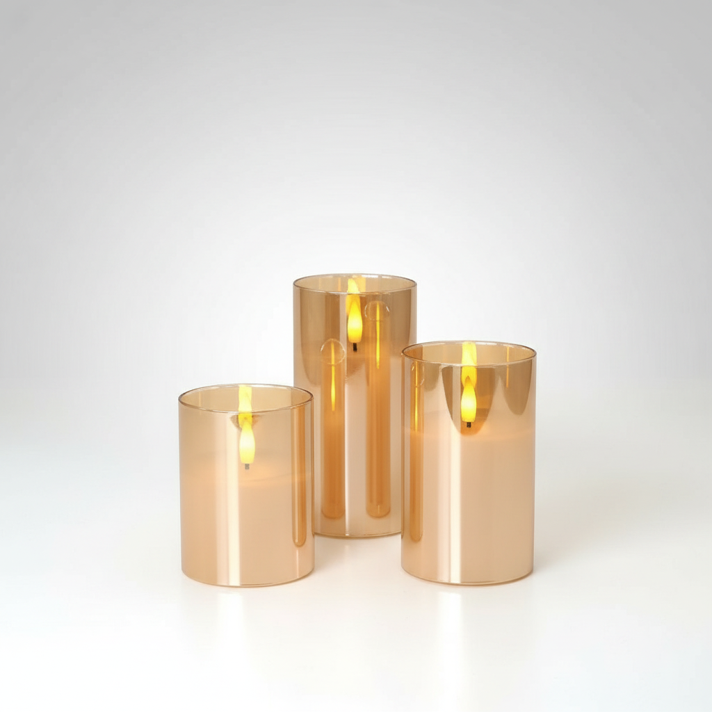 Ethereal 3D Flameless Candle Set - Honey Tint