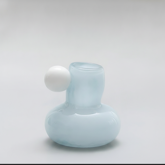 Celestial Nordic Glass Candle Holder - Blue