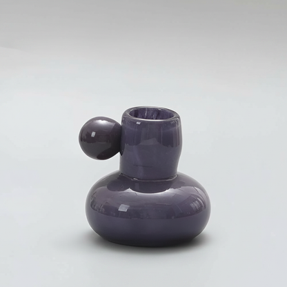 Celestial Nordic Glass Candle Holder - Purple