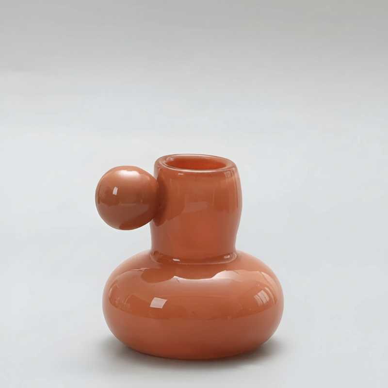 Celestial Nordic Glass Candle Holder - Orange