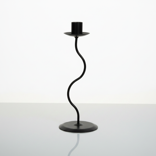 Sculpted Wavy Iron Candle Holder studio packshot