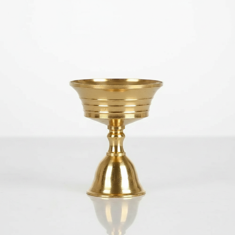 Vintage Copper Cup Candle Holder | Pedestal Base