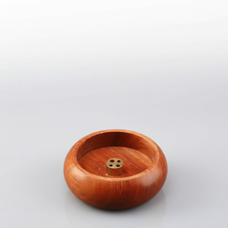 Solid Wood Incense Holder | Brass Insert