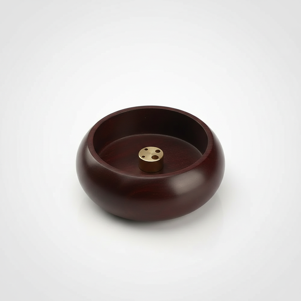 Solid Wood Incense Holder Deep Mahogany — studio packshot