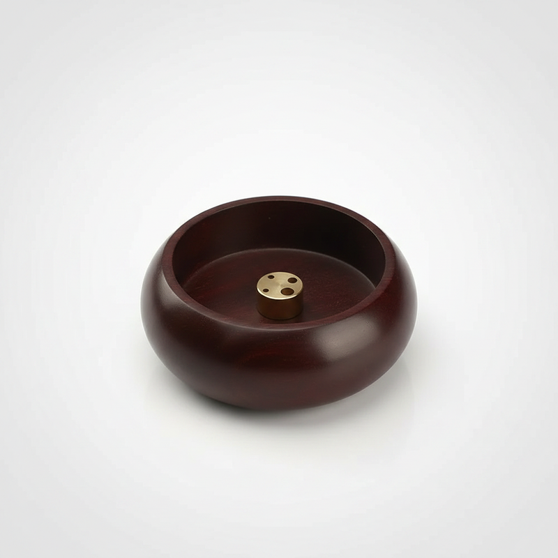 Solid Wood Incense Holder Deep Mahogany — studio packshot