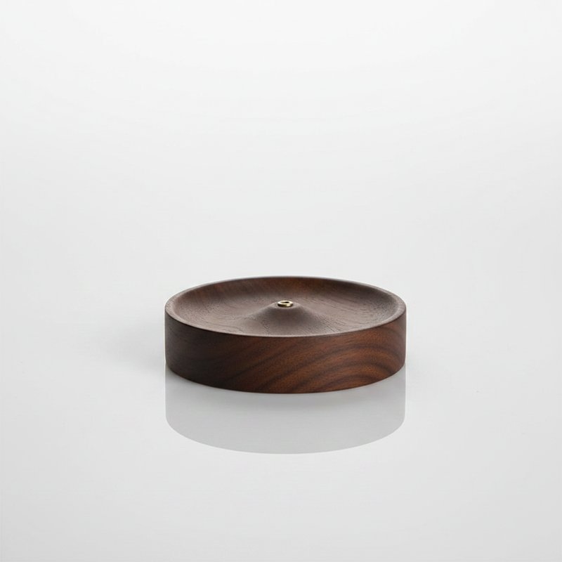 Round Wood Incense Holder | With Ash Catcher