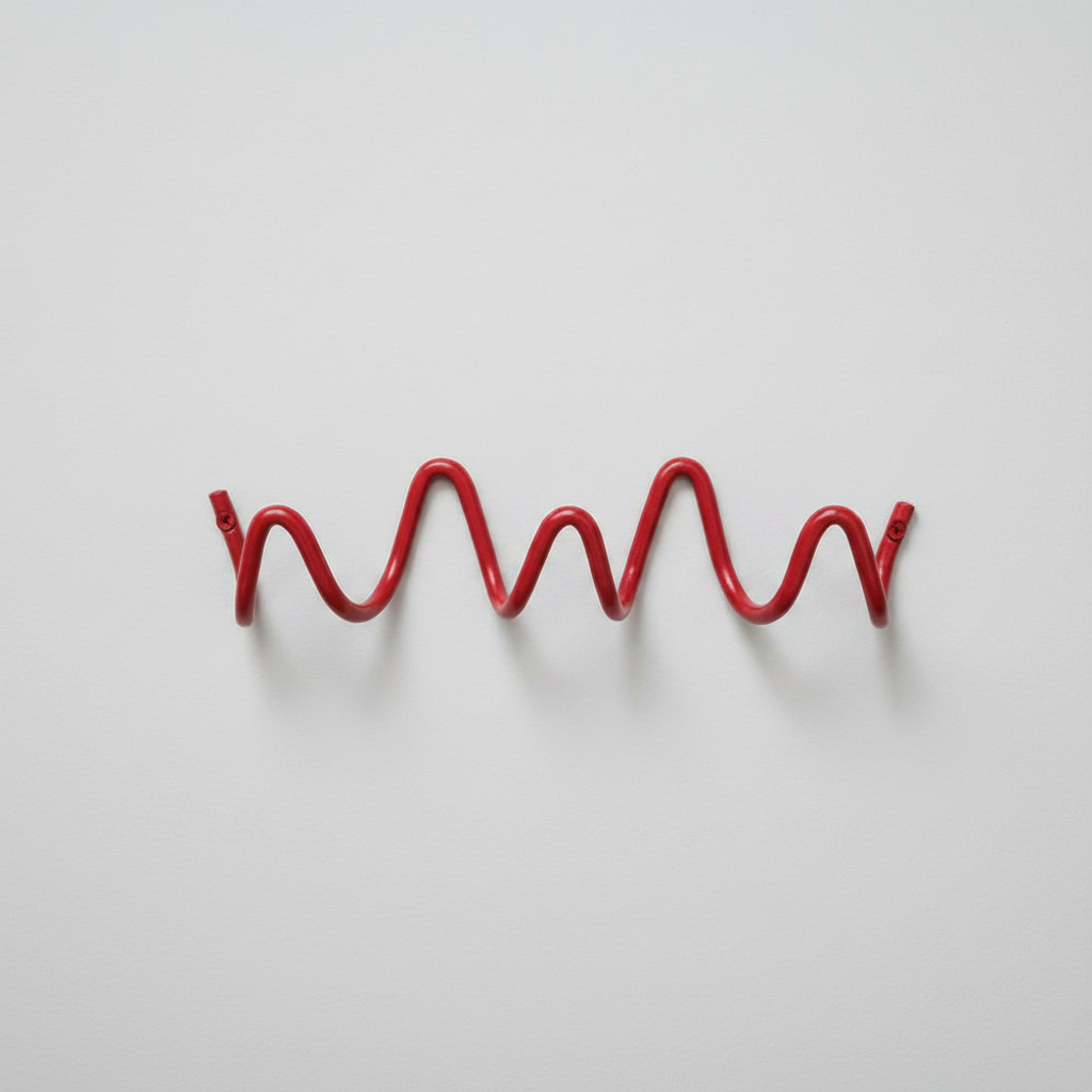 Ocean Wave Wall Hook Rack Red