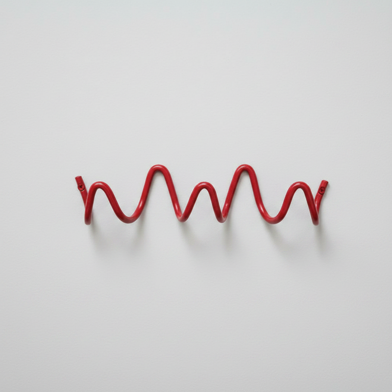 Ocean Wave Wall Hook Rack Red