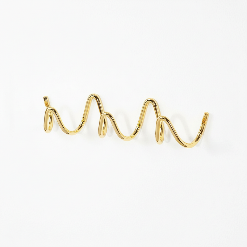Ocean Wave Wall Hook Rack Golden