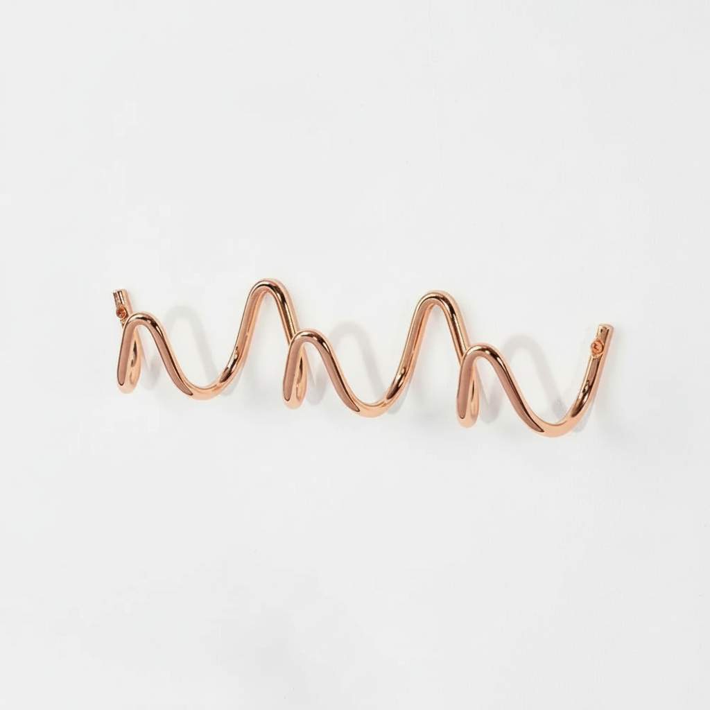Ocean Wave Wall Hook Rack Rose Gold