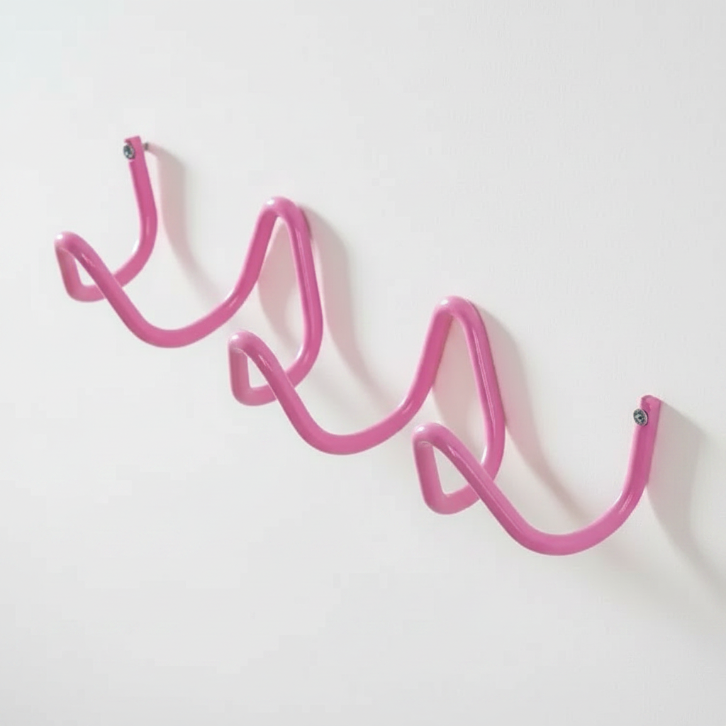 Ocean Wave Wall Hook Rack Pink
