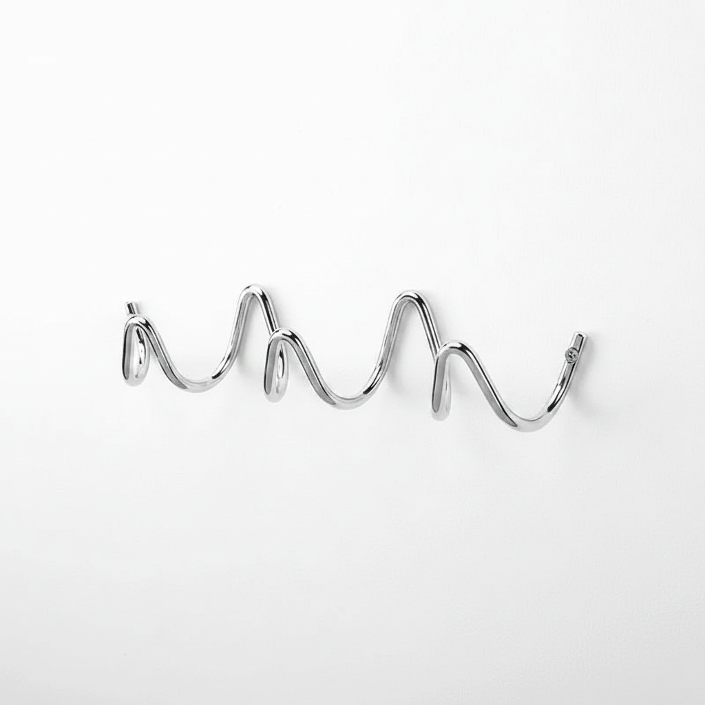 Ocean Wave Wall Hook Rack Chrome