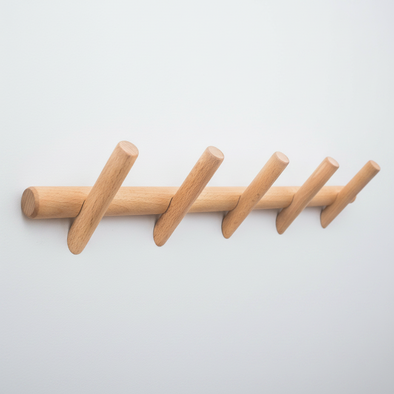 Beechwood wall coat rack 5 hooks studio packshot