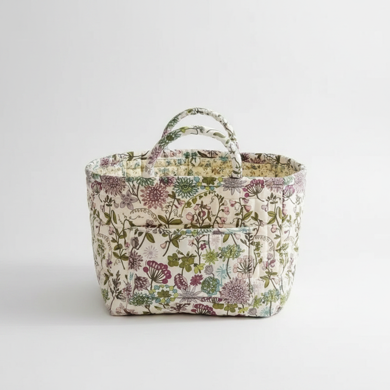 Floral Canvas Storage Basket | Lightweight, Organizer