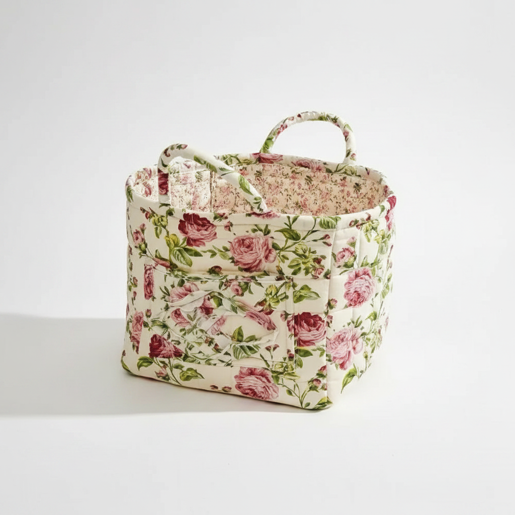 Petal floral canvas storage basket packshot