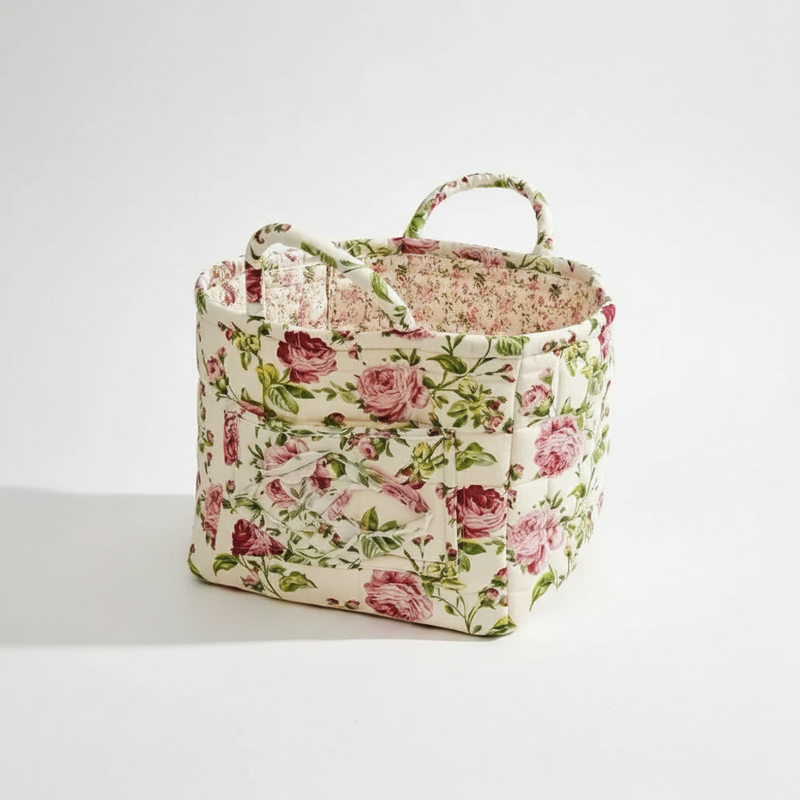 Petal floral canvas storage basket packshot
