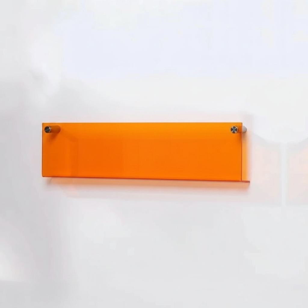Modern Acrylic Floating Shelf Orange