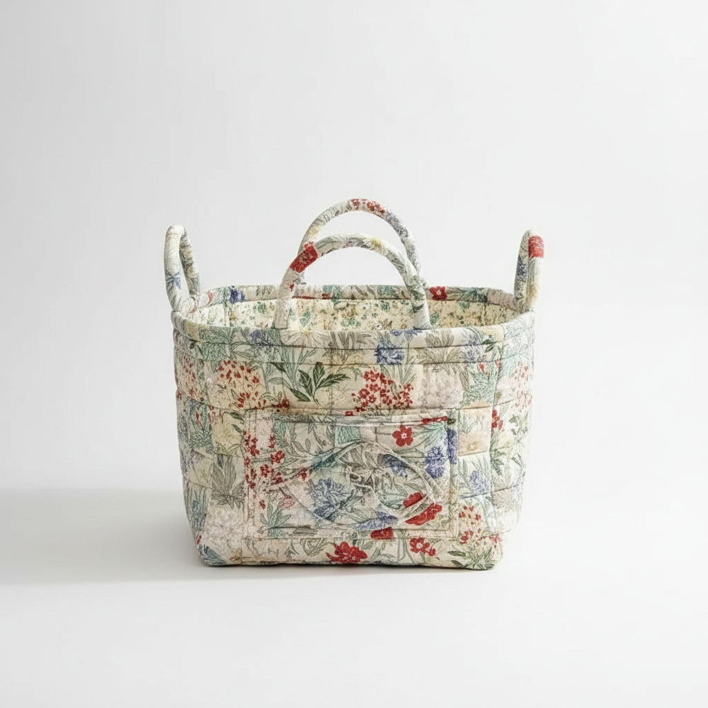 Iris floral canvas storage basket packshot