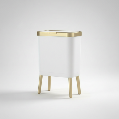 15L Elevated Trash Can White studio packshot