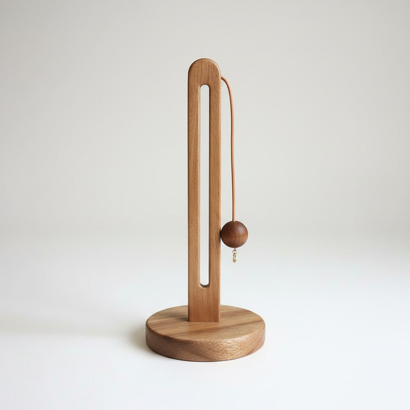 Acacia Wood Paper Roll Stand | Anti-Slip Base, Minimalist Decor
